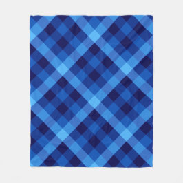 Schattigee Retro Ocean Blue Plaid Medium Fleece De Deken