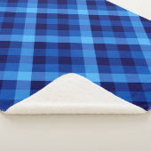 Schattigee Retro Ocean Blue Plaid Medium Sherpa De Sherpa Deken (3/4)