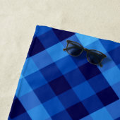 Schattigee Retro Ocean Blue Plaid Strandlaken (In situ)