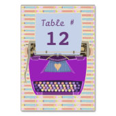 Schattigee Retro Paarse Typewriter Love Party Kaart (Achterkant)