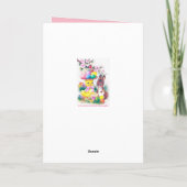 Schattigee retro Paashaas chick voeg bericht toe Feestdagen Kaart (Achterkant)