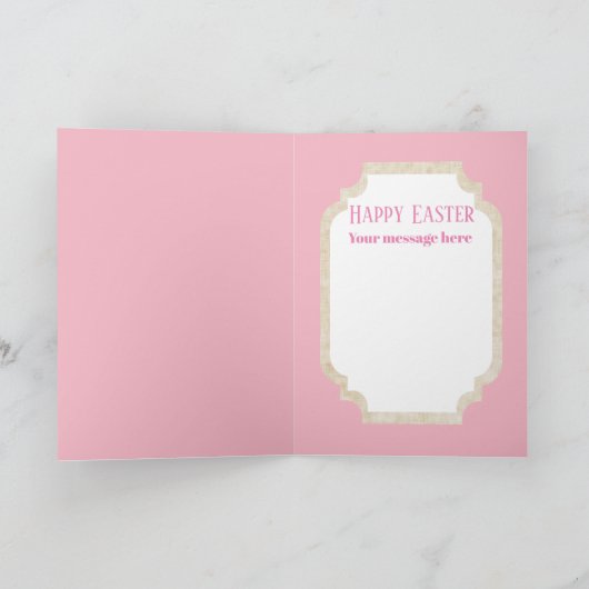 Schattigee retro  Paashaas chick voeg bericht toe Feestdagen Kaart (Binnen)