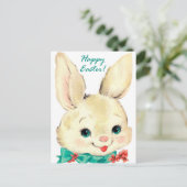Schattigee retro paashaas Holiday briefkaart (Staand voorkant)