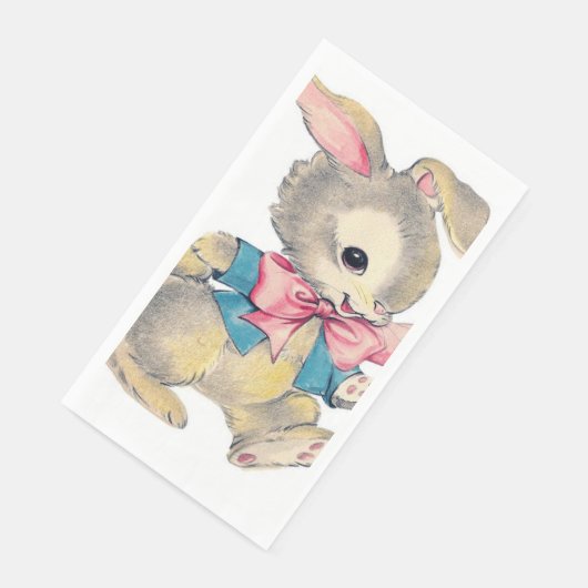 Schattigee retro  paashaas papieren gastendoek servet (Hoek)