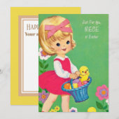 Schattigee retro Paasnaagje bericht toevoegen Feestdagenkaart (Voorkant / Achterkant)