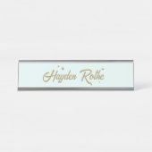 Schattigee Retro Pastel Blauwe Leraar Bureau Naambordje (Voorkant)