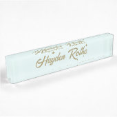 Schattigee Retro Pastel Blauwe Leraar Naambordje