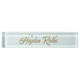 Schattigee Retro Pastel Blauwe Leraar Naambordje