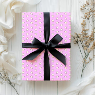 Schattigee Retro Pastel Star Roze Cadeaupapier