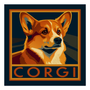 Schattigee Retro Pembroke Welsh Corgi Perfect Poster
