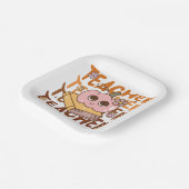 Schattigee Retro Pompoen Leraar Halloween Herfst Papieren Bordje (Gebogen)