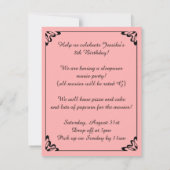 Schattigee Retro Popcorn en Film Night Verjaardags Kaart (Achterkant)