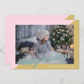 Schattigee Retro  Prettige feestdagen Pastel Feestdagenkaart (Voorkant / Achterkant)