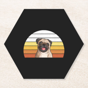 Schattigee Retro Pug Dog Voor Dog Beste Vriend Kartonnen Onderzetters