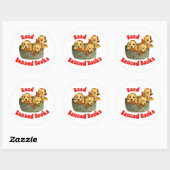 Schattigee retro Puppies - Lees verboden boeken Ronde Sticker (Vel)