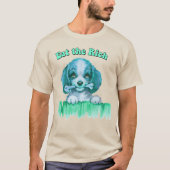 Schattigee Retro Puppy - Eet de Rijken T-shirt (Voorkant)