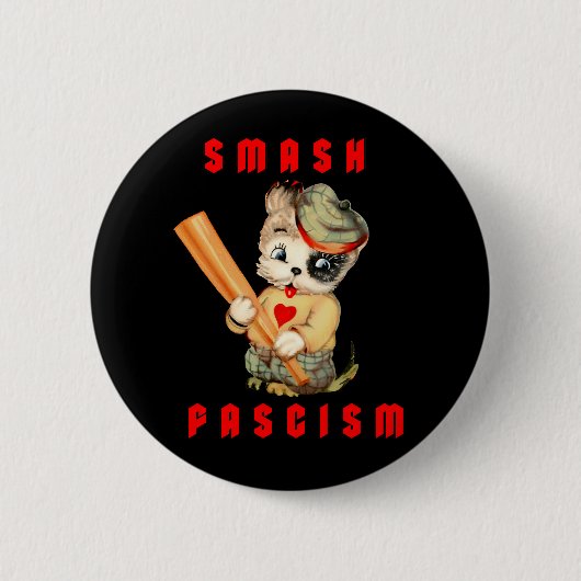 Schattigee Retro Puppy - Smash Fascisme Ronde Button 5,7 Cm (Voorkant)