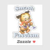 Schattigee Retro Puppy - Smash Fascisme Sticker (Vel)