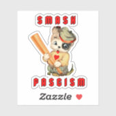 Schattigee Retro Puppy - Smash Fascisme Sticker (Vel)