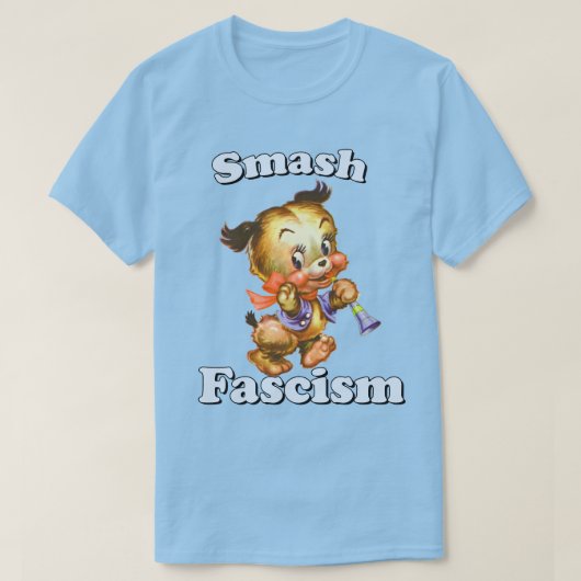 Schattigee Retro Puppy - Smash Fascisme T-shirt (Design voorkant)