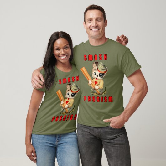 Schattigee Retro Puppy - Smash Fascisme T-shirt (Unisex)