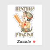 Schattigee Retro Puppy - Vernietig Fascisme Sticker (Vel)