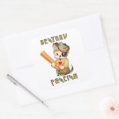 Schattigee Retro Puppy - Vernietig Fascisme Vierkante Sticker (Envelop)