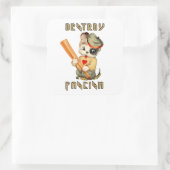 Schattigee Retro Puppy - Vernietig Fascisme Vierkante Sticker (Tas)