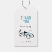 Schattigee Retro Race Kaart Ride-On Verjaardagscad Cadeaulabel (Voorkant)