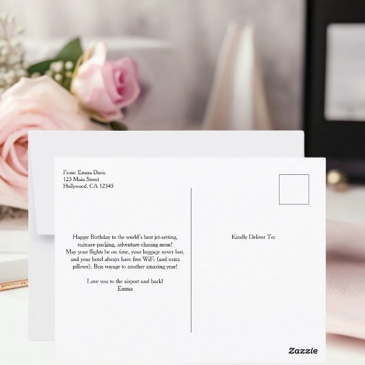 Schattigee retro "reizende moeder", leuke reizen,  briefkaart