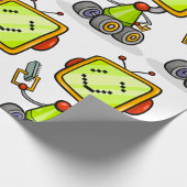 Schattigee Retro Robot Cartoon Fun AI Tech Digital Cadeaupapier