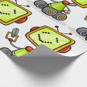 Schattigee Retro Robot Cartoon Fun AI Tech Digital Cadeaupapier (Hoek)