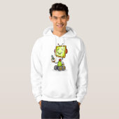 Schattigee Retro Robot Cartoon Fun AI Tech Digital Hoodie (Voorkant volledig)