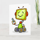 Schattigee Retro Robot Cartoon Fun AI Tech Digital Kaart