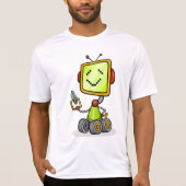Schattigee Retro Robot Cartoon Fun AI Tech Digital T-shirt (Voorkant)