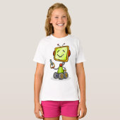 Schattigee Retro Robot Cartoon Fun AI Tech Digital T-shirt (Voorkant volledig)