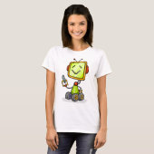 Schattigee Retro Robot Cartoon Fun AI Tech Digital T-shirt (Voorkant volledig)
