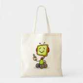 Schattigee Retro Robot Cartoon Fun AI Tech Digital Tote Bag (Voorkant)