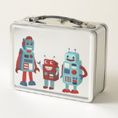 Schattigee retro-robots gepersonaliseerde sci-fi (Achterkant)