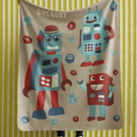 Schattigee retro-robots gepersonaliseerde sci-fi
