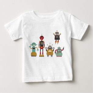 Schattigee Retro Robots Kinder T-Shirt