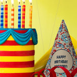 Schattigee Retro Robots Sci-Fi Boys Verjaardag Feesthoedjes<br><div class="desc">Voeg een sci-fi touch toe aan elke partij met deze aangepaste party-petten. Met illustraties van schattige retro-stijl robots in de kleuren rood en blauw tegen een bruine achtergrond, deze zijn klaar om te worden gepersonaliseerd met uw aangepaste bericht, waardoor ze perfect zijn voor verjaardagsfeestjes voor jongens en robotfans van alle...</div>