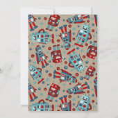 Schattigee Retro Robots Sci-Fi Boys Verjaardag Kaart (Achterkant)