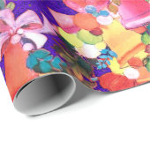 Schattigee  retro rode klokken Kerst paarse Cadeaupapier (Rol Hoek)