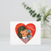 Schattigee retro  roeping Valentijn Feestdagenkaart (Staand voorkant)