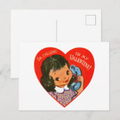 Schattigee retro  roeping Valentijn Feestdagenkaart (Voorkant / Achterkant)