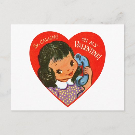 Schattigee retro  roeping Valentijn Feestdagenkaart (Voorkant)