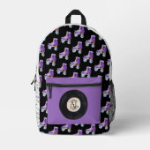 Schattigee Retro Rolschaatsmuziek | Monogram Bedrukte Rugzak (Voorkant)