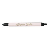Schattigee retro roze en goud zwarte inkt pen (Voorkant)