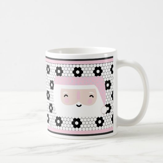 Schattigee retro roze kerst koffiemok (Rechts)